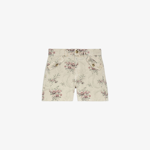 Шорты хлопковые The Kooples Antik Dlowers с принтом, бежевый 
Шорты хлопковые The Kooples Antik Dlowers с принтом, бежевый