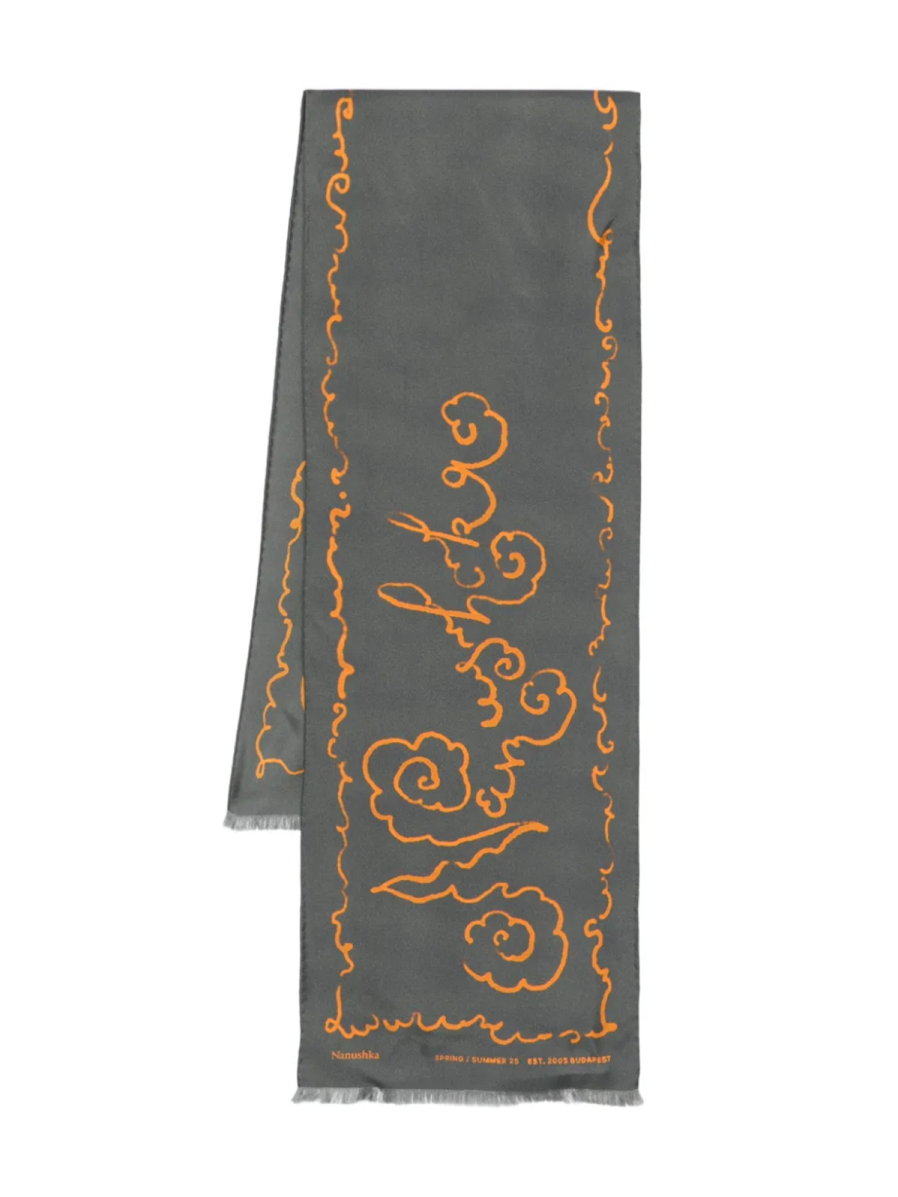 Шелковый платок с бахромой Nanushka, черный
Шелковый платок с бахромой Nanushka, черный