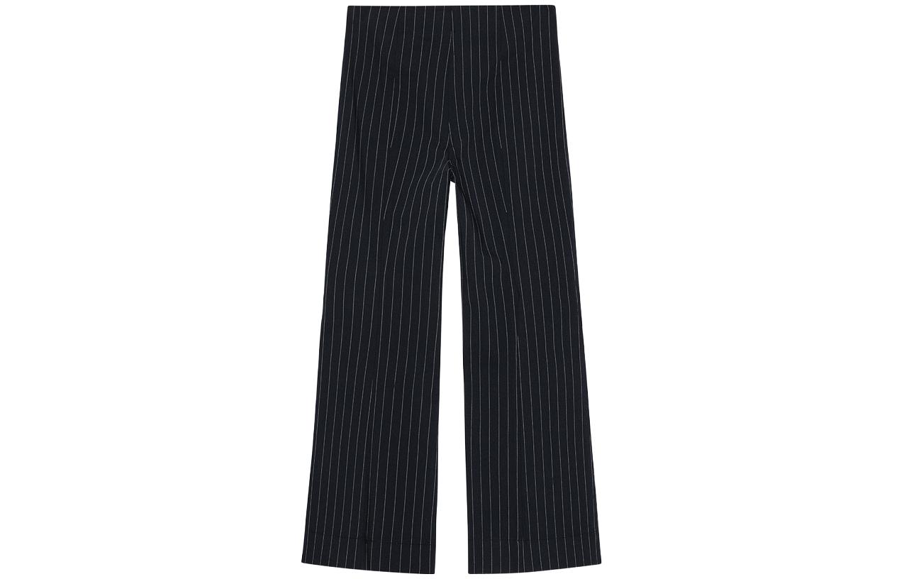 Брюки с широкими штанинами в полоску GANNI, темно-синие
Брюки с широкими штанинами в полоску GANNI, темно-синие