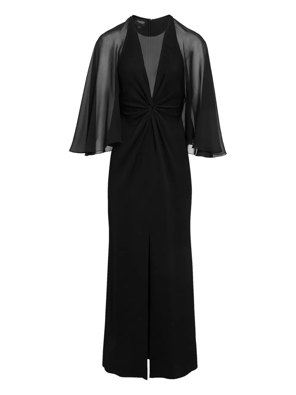 Платье миди с драпированными рукавами Giambattista Valli, черный
Платье миди с драпированными рукавами Giambattista Valli, черный