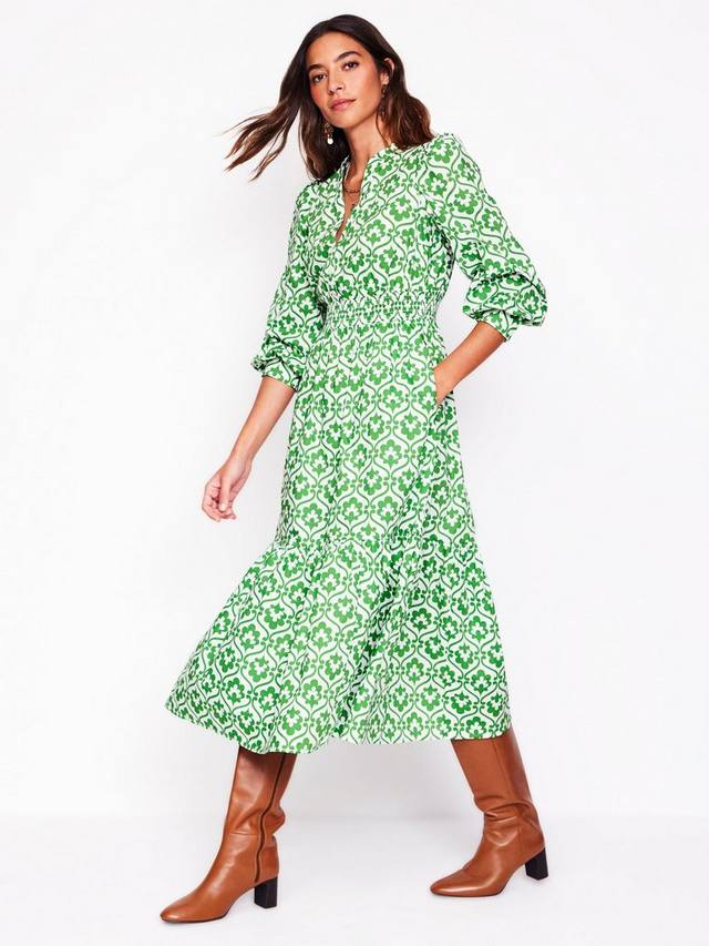 Многоуровневое платье миди elena tile Boden, цвет Green/White
Многоуровневое платье миди elena tile Boden, цвет Green/White