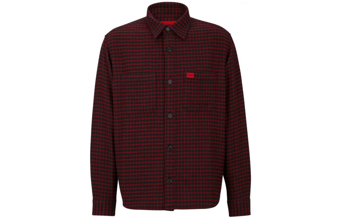 HUGO BOSS Мужская красная клетчатая фланелевая рубашка
HUGO BOSS Мужская красная клетчатая фланелевая рубашка