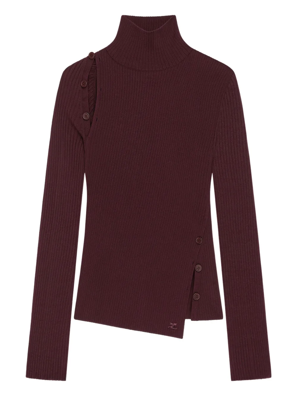 Свитер в рубчик с высоким воротником Courrèges, красный
Свитер в рубчик с высоким воротником Courrèges, красный