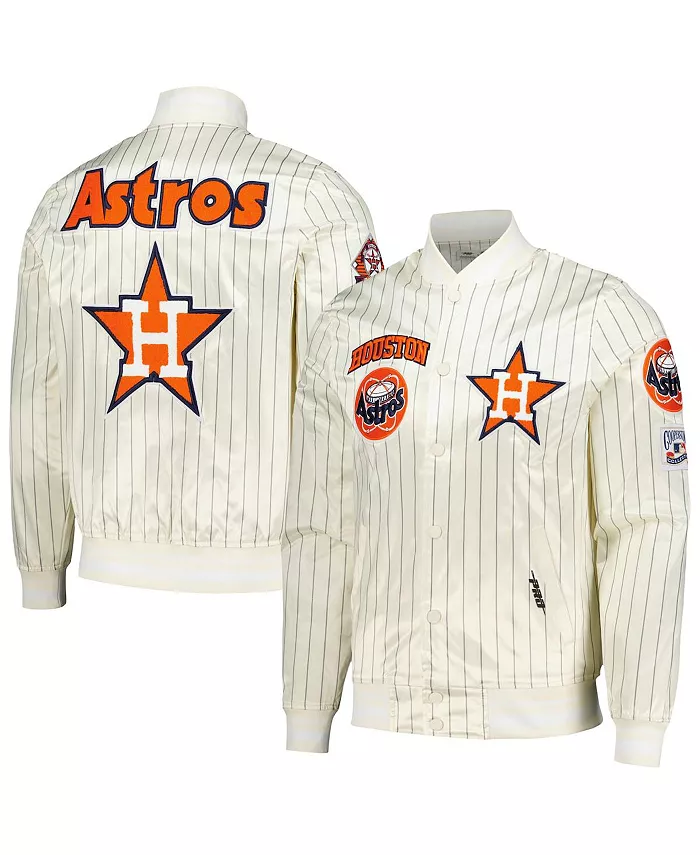 Мужская кремовая бейсбольная куртка Houston Astros Cooperstown Collection в ретро-стиле с полосками и полной застежкой на пуговицы Pro Standard
Мужская кремовая бейсбольная куртка Houston Astros Cooperstown Collection в ретро-стиле с полосками и полной застежкой на пуговицы Pro Standard