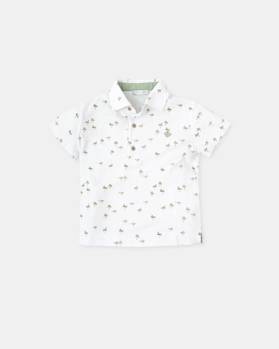 Рубашка-поло с короткими рукавами для мальчиков с принтом пальм Tutto Piccolo, белый
Рубашка-поло с короткими рукавами для мальчиков с принтом пальм Tutto Piccolo, белый