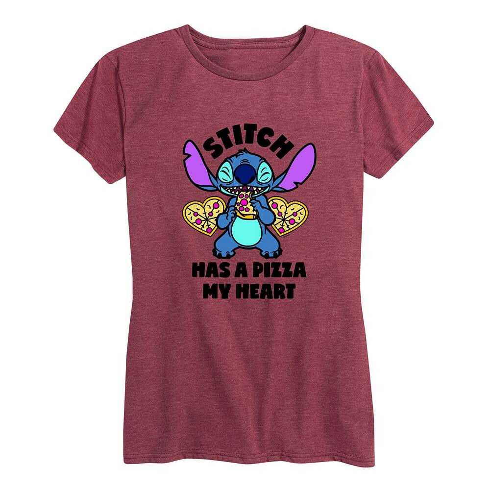 Женская футболка Disney's Lilo & Stitch с рисунком Pizza My Heart Licensed Character, цвет Heather Dark Red
Женская футболка Disney's Lilo & Stitch с рисунком Pizza My Heart Licensed Character, цвет Heather Dark Red