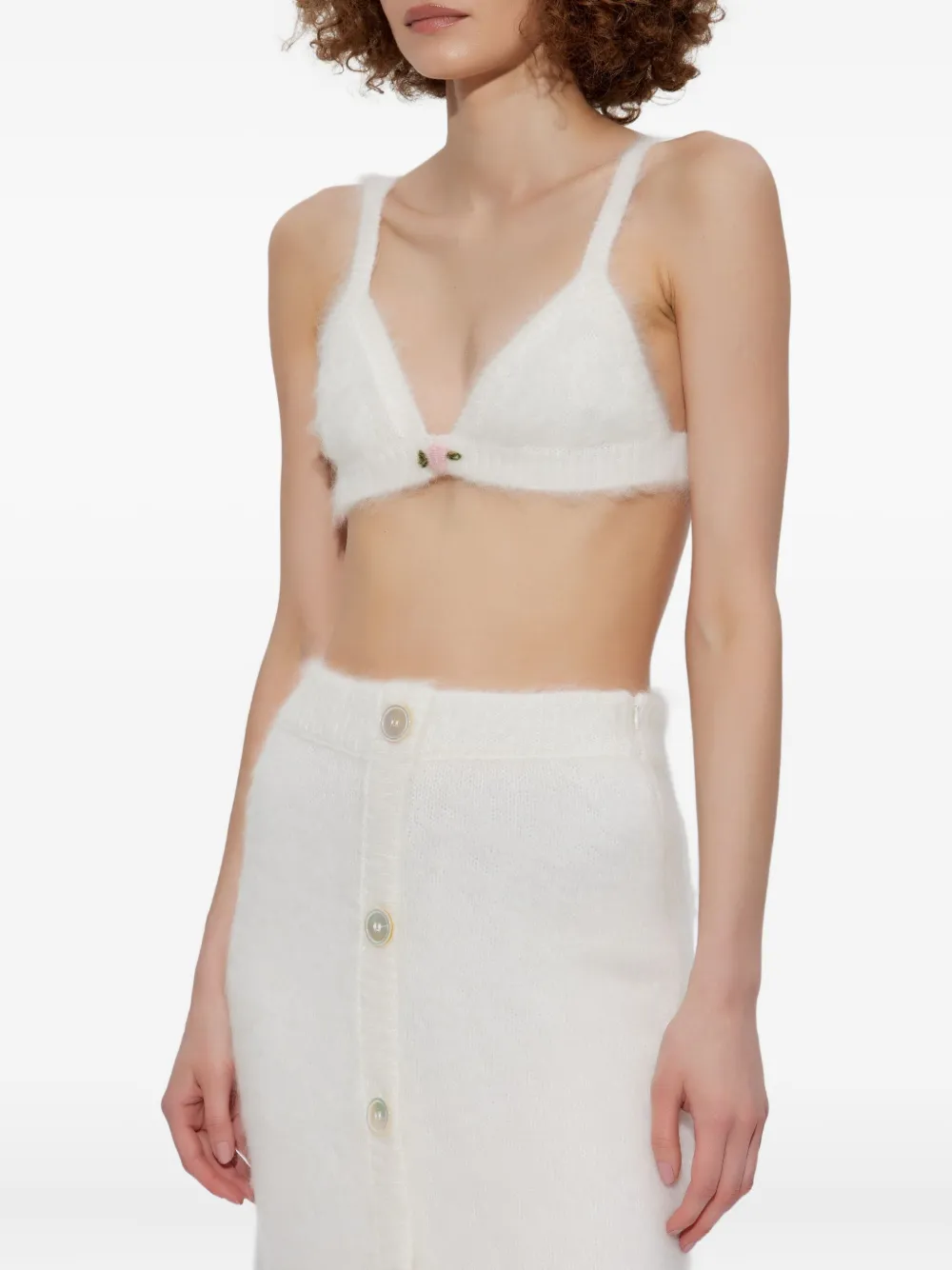 Топ с цветочным декором Alessandra Rich, белый
Топ с цветочным декором Alessandra Rich, белый