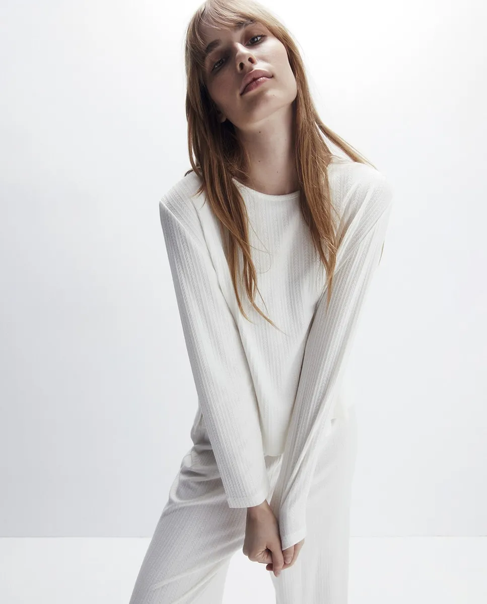 Текстурированная футболка Sfera, белый 
Текстурированная футболка Sfera, белый