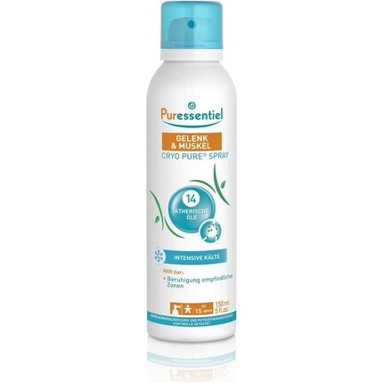Cryo Pure спрей для суставов и мышц с 14 эфирными маслами, 150 мл, Puressentiel 
Cryo Pure спрей для суставов и мышц с 14 эфирными маслами, 150 мл, Puressentiel