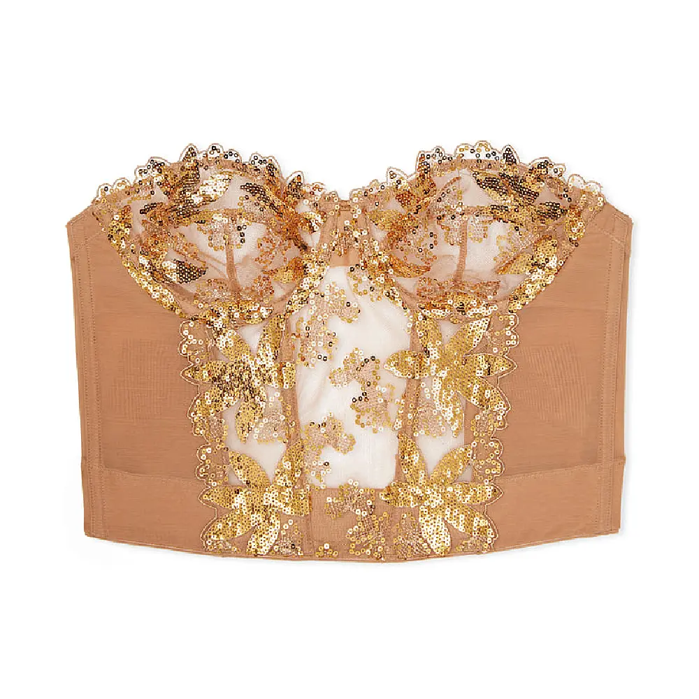 Корсетный топ Victoria's Secret Very Sexy Sequined Floral Embroidery Unlined, золотой
Корсетный топ Victoria's Secret Very Sexy Sequined Floral Embroidery Unlined, золотой