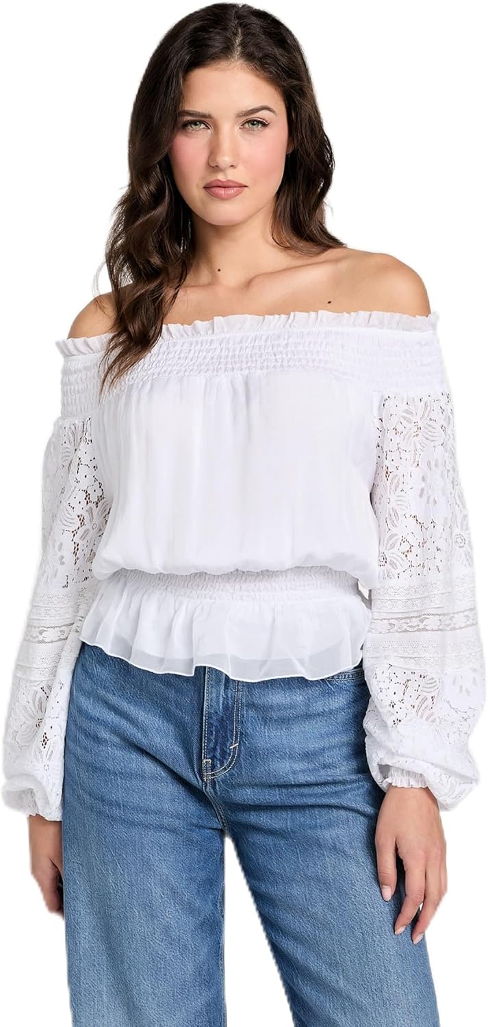 Топ GUESS Audrey с открытыми плечами, Pure White
Топ GUESS Audrey с открытыми плечами, Pure White