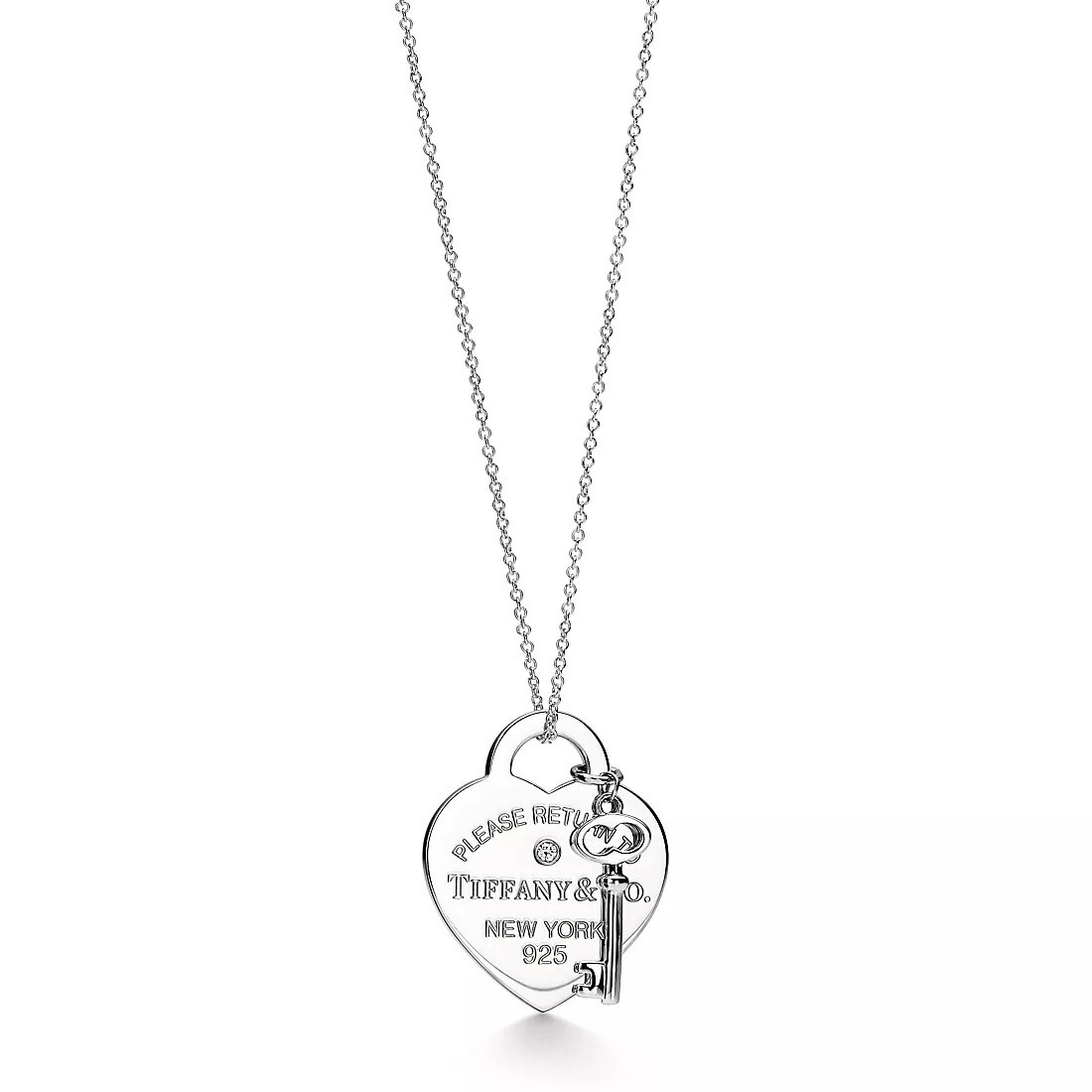 Колье Tiffany & Co. Return to Tiffany Heart Tag and Key, серебро/бриллиант
Колье Tiffany & Co. Return to Tiffany Heart Tag and Key, серебро/бриллиант