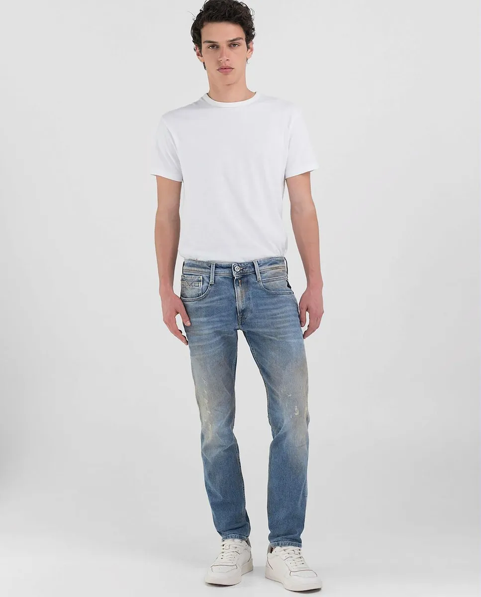 Узкие мужские джинсы с карманами Replay, синий 
Узкие мужские джинсы с карманами Replay, синий