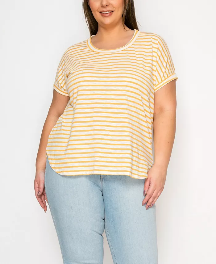 Топ «летучая мышь» больших размеров с короткими рукавами в полоску из хлопка COIN 1804, мультиколор
Топ «летучая мышь» больших размеров с короткими рукавами в полоску из хлопка COIN 1804, мультиколор