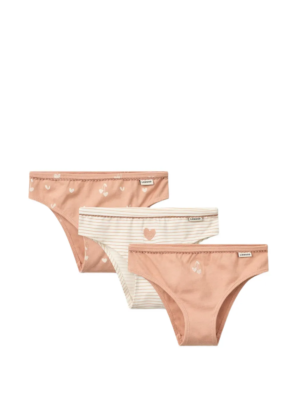 Комплект из трех трусов в полоску с принтом в виде сердечек Liewood, розовый
Комплект из трех трусов в полоску с принтом в виде сердечек Liewood, розовый