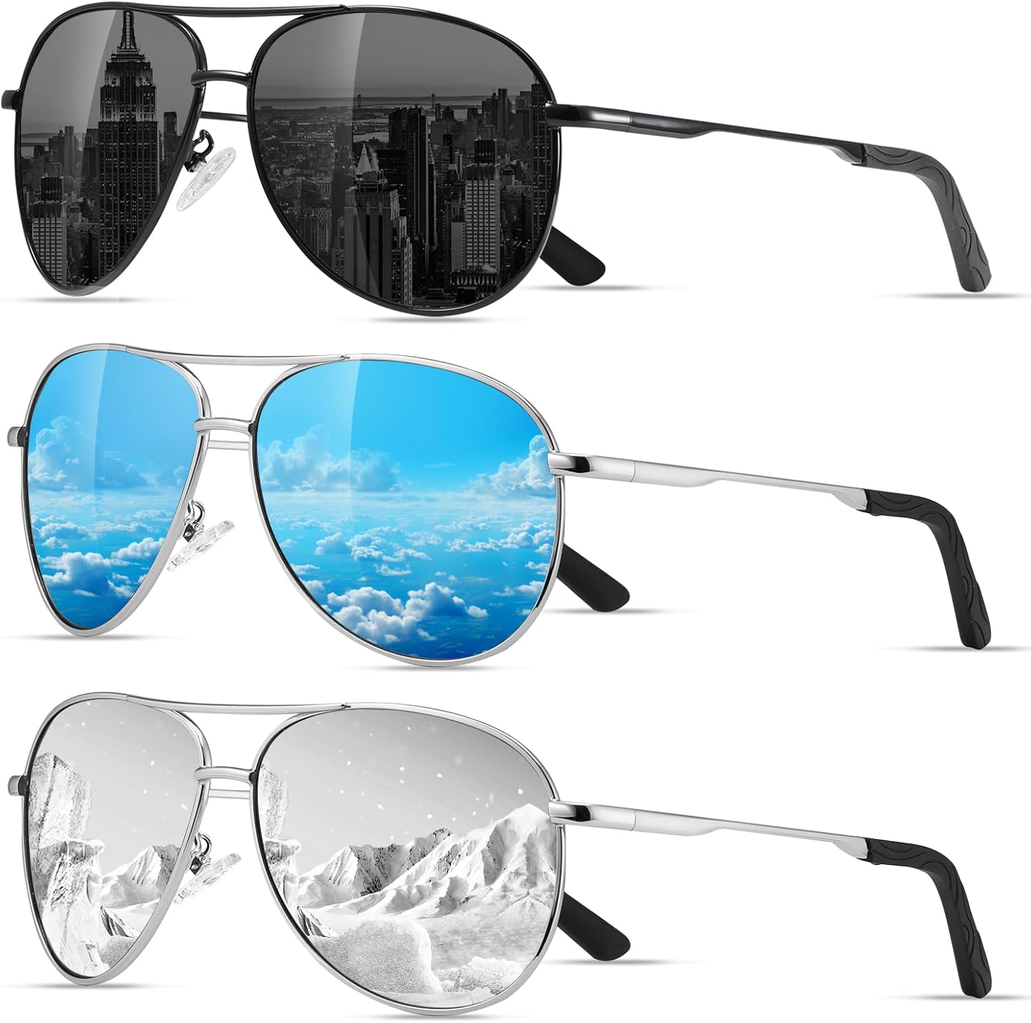 Поляризованные солнцезащитные очки-авиаторы Eiuizah для мужчин и женщин — классические солнцезащитные очки для вождения, рыбалки и защиты от УФ-излучения, A3(3 Pack) Black/Silver/Ice Blue
Поляризованные солнцезащитные очки-авиаторы Eiuizah для мужчин и женщин — классические солнцезащитные очки для вождения, рыбалки и защиты от УФ-излучения, A3(3 Pack) Black/Silver/Ice Blue