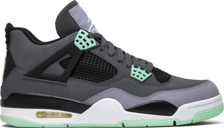 Кроссовки Air Jordan 4 Retro Green Glow, серый 
Кроссовки Air Jordan 4 Retro Green Glow, серый