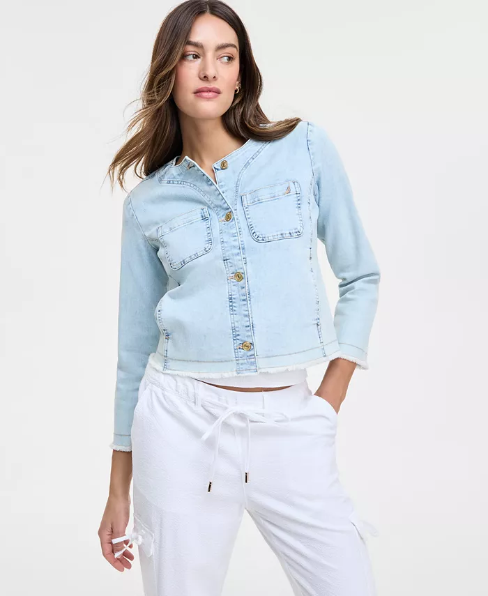 Женская джинсовая куртка без воротника Nautica Jeans, синий 
Женская джинсовая куртка без воротника Nautica Jeans, синий