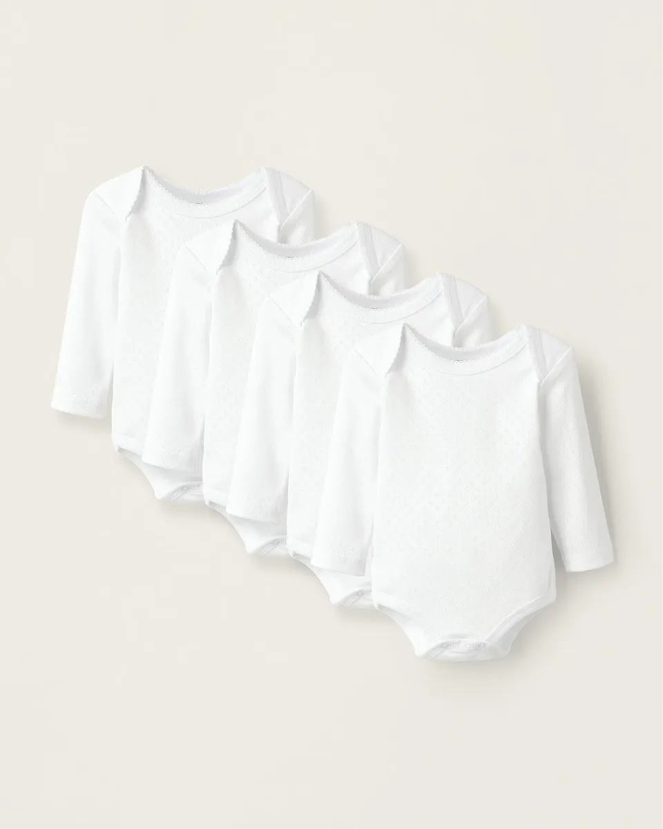 Набор из 4 боди для девочек 100% хлопок с длинным рукавом Zippy, белый
Набор из 4 боди для девочек 100% хлопок с длинным рукавом Zippy, белый