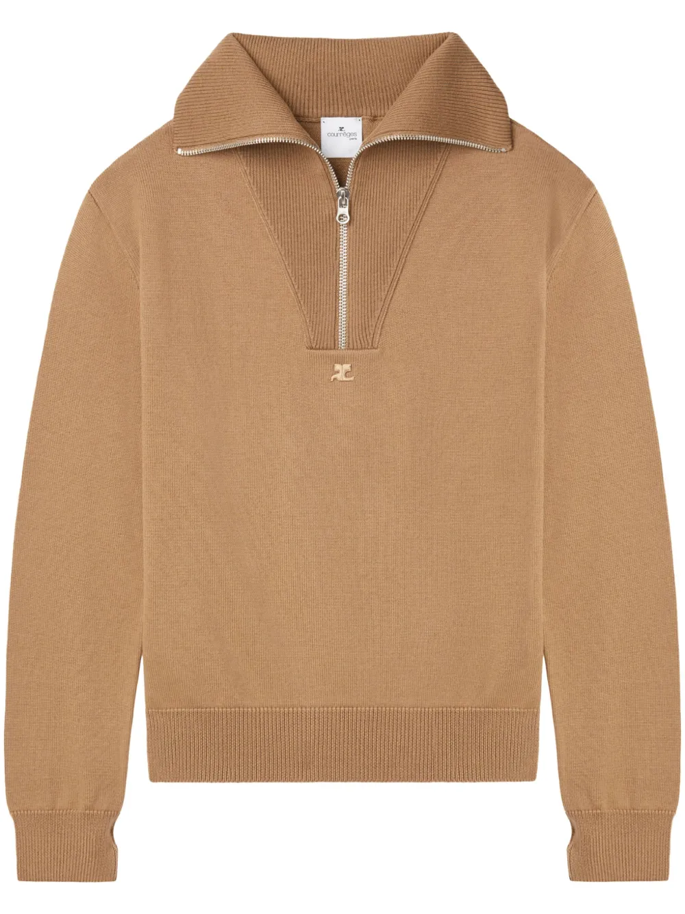 Шерстяной свитер с вышитым логотипом Courrèges, нейтральный
Шерстяной свитер с вышитым логотипом Courrèges, нейтральный