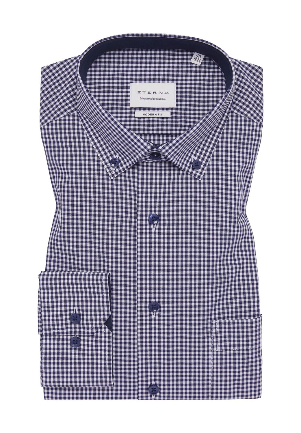 Рубашка деловая, современный крой, воротник на пуговицах, мужская ETERNA, темно-синий
Рубашка деловая, современный крой, воротник на пуговицах, мужская ETERNA, темно-синий