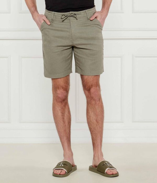 Льняные шорты Regular fit Guess Jeans, хаки
Льняные шорты Regular fit Guess Jeans, хаки