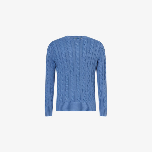 Джемпер Polo Ralph Lauren из хлопка с круглым вырезом, синий 
Джемпер Polo Ralph Lauren из хлопка с круглым вырезом, синий