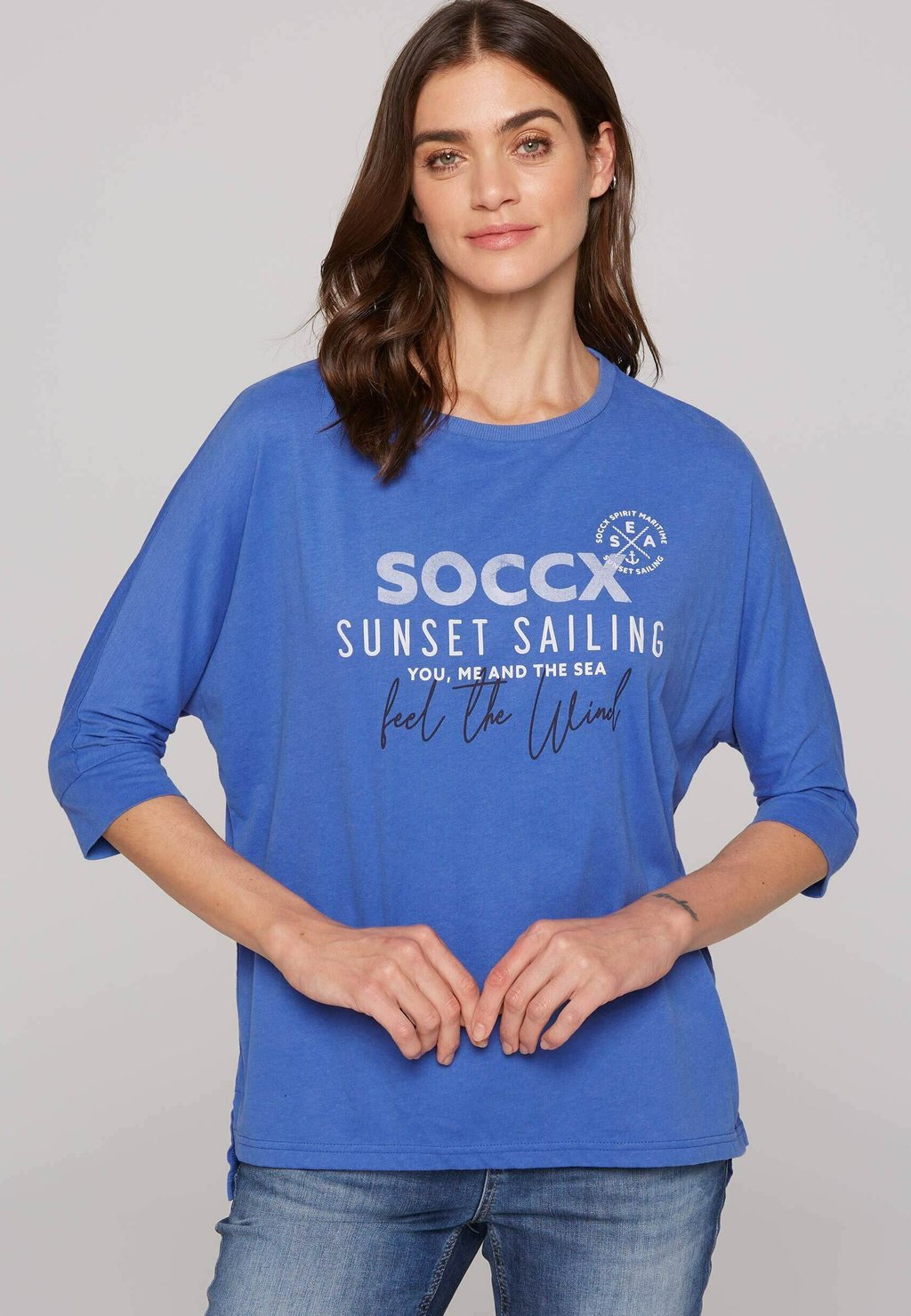 Топ с длинными рукавами MIT FLEDERMAUSÄRMELN Soccx, синий
Топ с длинными рукавами MIT FLEDERMAUSÄRMELN Soccx, синий