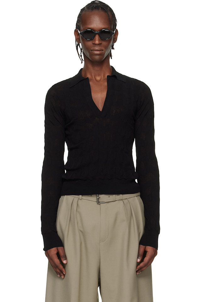 Вязаное поло Dries Van Noten, черный
Вязаное поло Dries Van Noten, черный