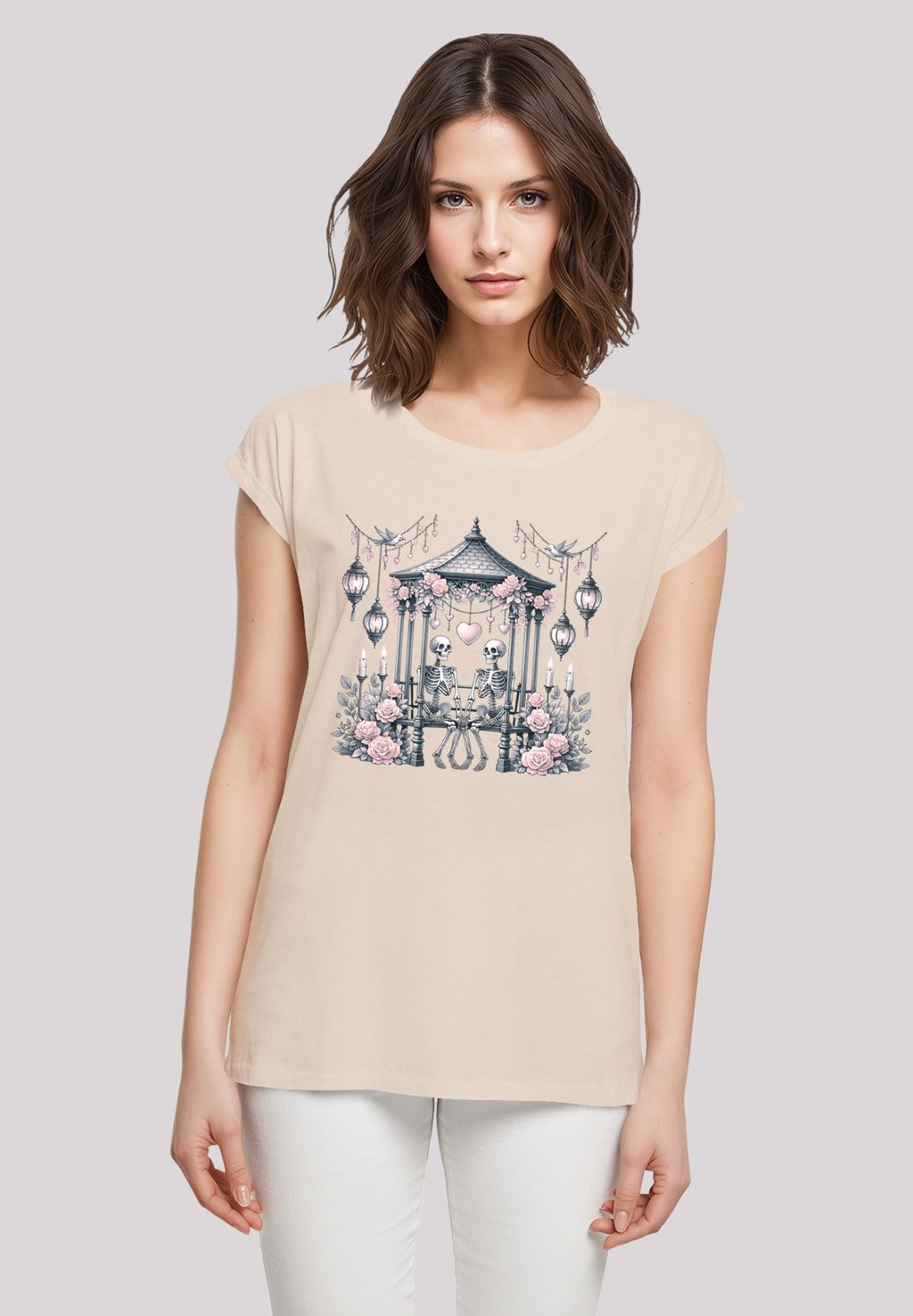 Футболка с принтом SKELETT PAAR VALENTINSTAG F4NT4STIC, песочный 
Футболка с принтом SKELETT PAAR VALENTINSTAG F4NT4STIC, песочный