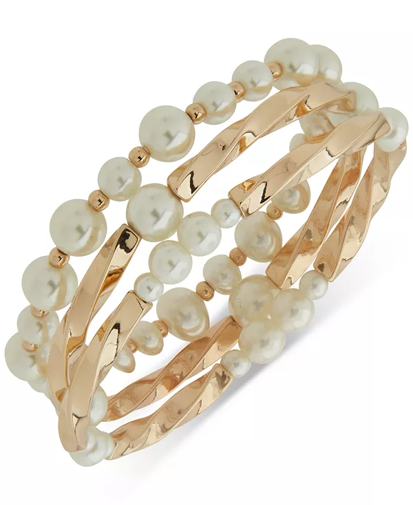 Набор из 3-х витых эластичных браслетов с имитацией жемчуга золотистого оттенка Anne Klein, pearl
Набор из 3-х витых эластичных браслетов с имитацией жемчуга золотистого оттенка Anne Klein, pearl