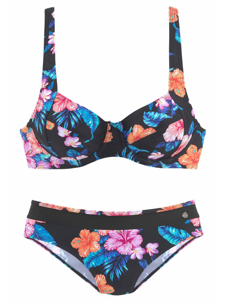 Комплект бикини LASCANA, цвет bedruckt/schwarz/bunt 
Комплект бикини LASCANA, цвет bedruckt/schwarz/bunt