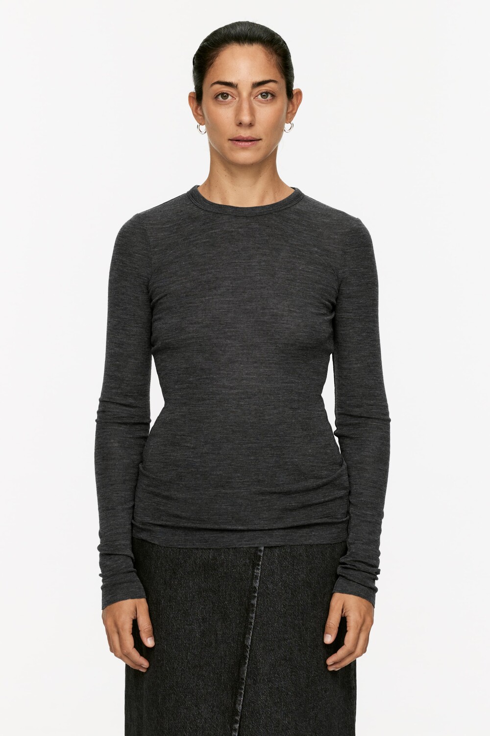 Топ с длинными рукавами из шерсти мериноса. Arket, серый
Топ с длинными рукавами из шерсти мериноса. Arket, серый