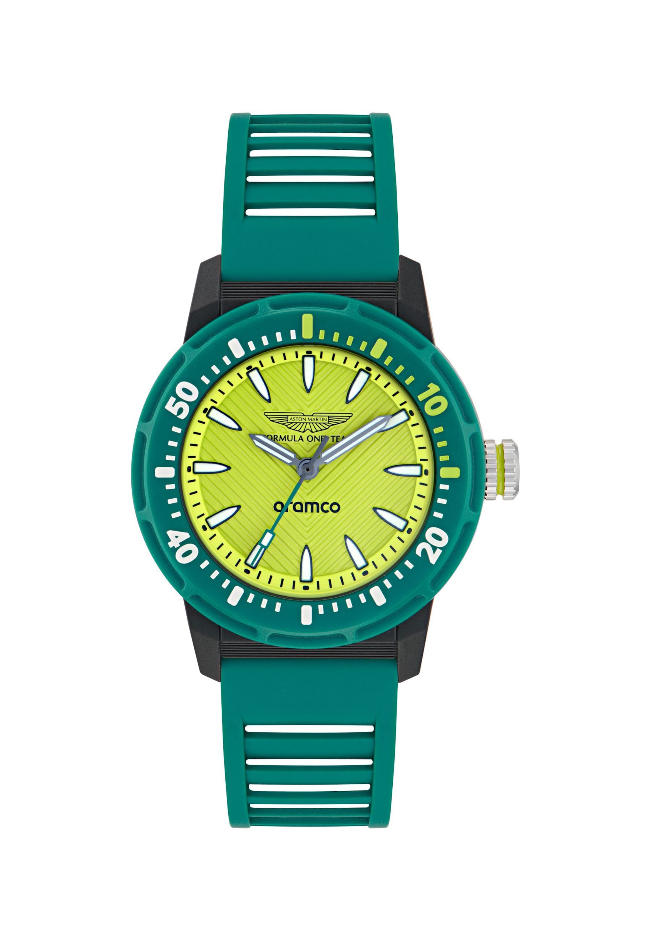 Aston Martin Aramco Formula One Team Часы Analog 'Pdk' в зеленом цвете
Aston Martin Aramco Formula One Team Часы Analog 'Pdk' в зеленом цвете