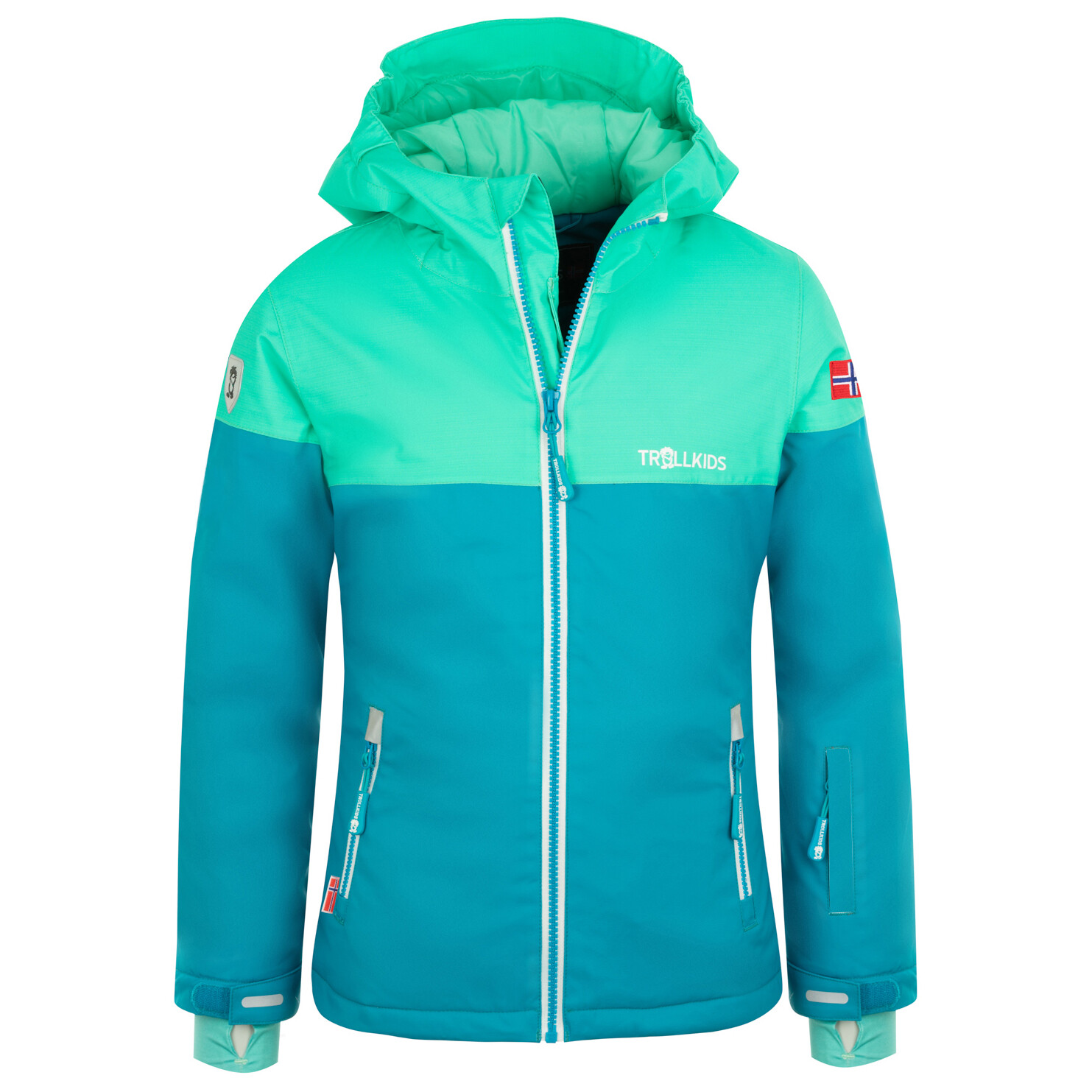 Зимняя куртка Trollkids Girl's Hallingdal, цвет Light Petrol/Dark Mint/White 
Зимняя куртка Trollkids Girl's Hallingdal, цвет Light Petrol/Dark Mint/White