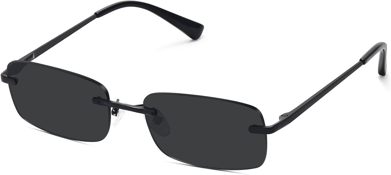 Ретро-солнцезащитные очки прямоугольной формы без оправы для женщин, модные, узкая, маленькая оправа, пружинный шарнир, защита от УФ-излучения, FZN905 Fozono, Black Frame/Gray Lens
Ретро-солнцезащитные очки прямоугольной формы без оправы для женщин, модные, узкая, маленькая оправа, пружинный шарнир, защита от УФ-излучения, FZN905 Fozono, Black Frame/Gray Lens