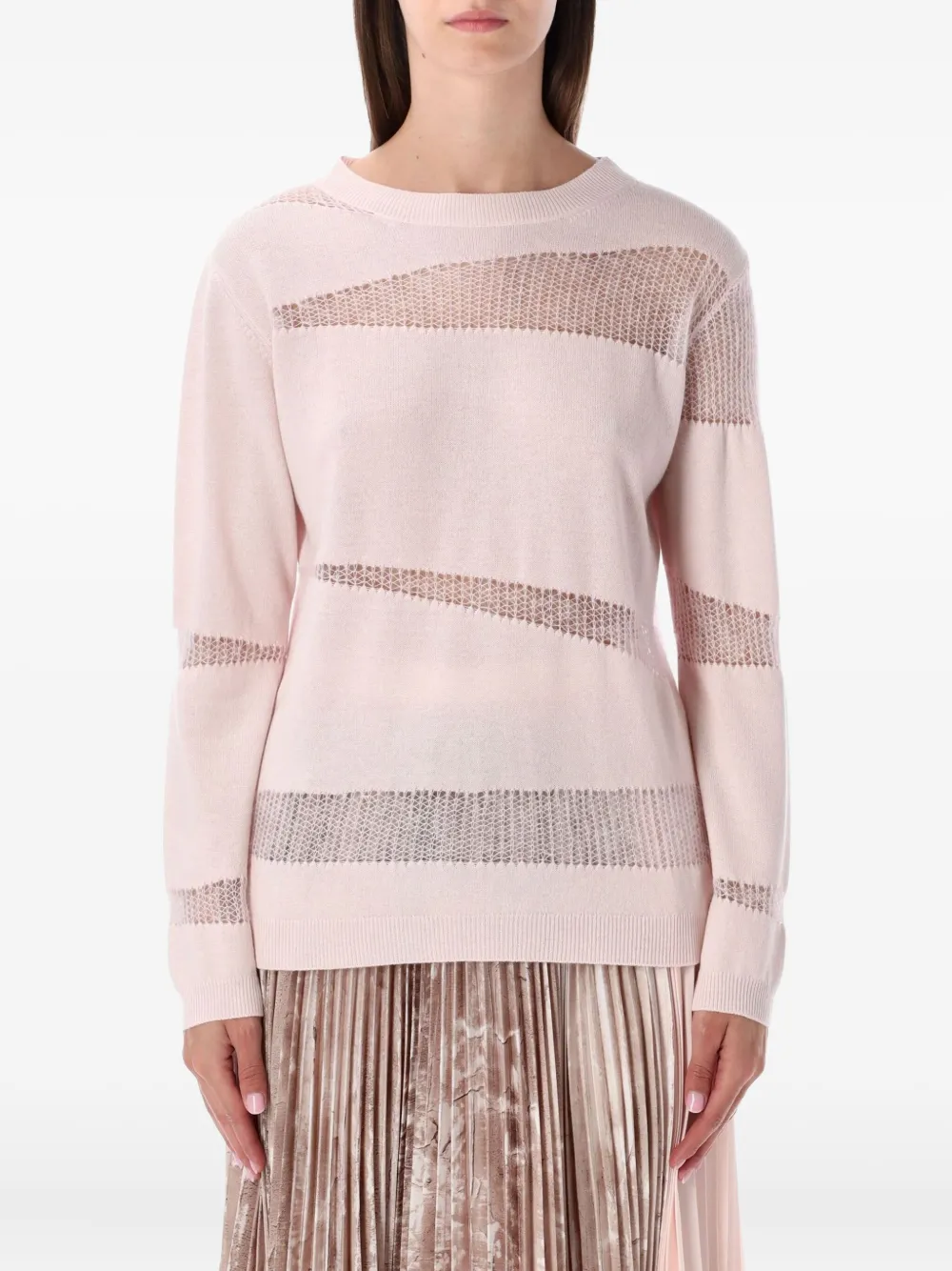 Джемпер с вставками из мохера и длинными рукавами Fabiana Filippi, розовый
Джемпер с вставками из мохера и длинными рукавами Fabiana Filippi, розовый