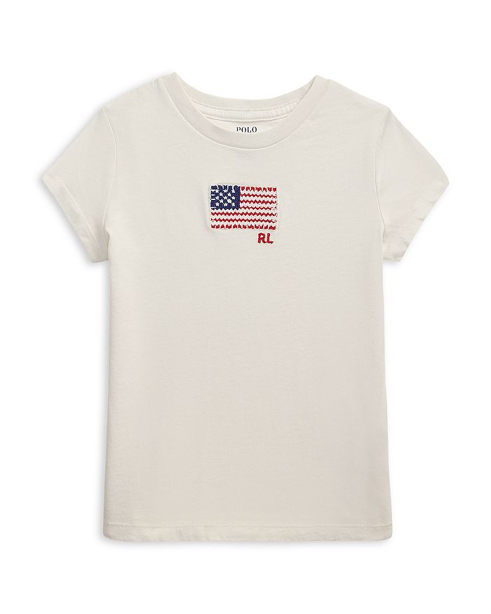 Футболка из хлопкового джерси для девочек с аппликацией в виде флага - для малышей Ralph Lauren, белый
Футболка из хлопкового джерси для девочек с аппликацией в виде флага - для малышей Ralph Lauren, белый