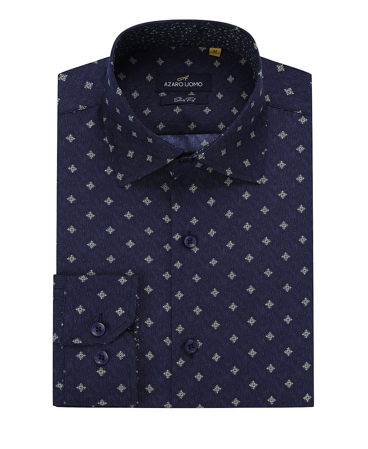 Мужская деловая рубашка с длинным рукавом и геометрическим рисунком на пуговицах Azaro Uomo, синий
Мужская деловая рубашка с длинным рукавом и геометрическим рисунком на пуговицах Azaro Uomo, синий