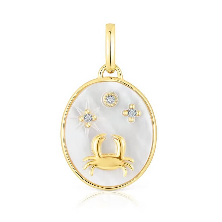 Подвеска Tous Horoscope Cancer, серебро позолоченное/перламутр/топазы
Подвеска Tous Horoscope Cancer, серебро позолоченное/перламутр/топазы