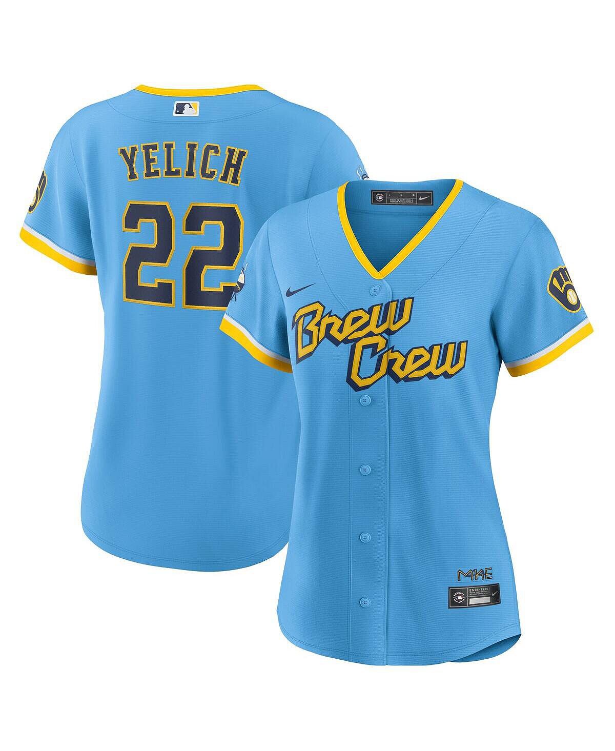 Женская футболка christian yelich powder blue milwaukee brewers 2022 city connect replica player jersey Nike, синий
Женская футболка christian yelich powder blue milwaukee brewers 2022 city connect replica player jersey Nike, синий
