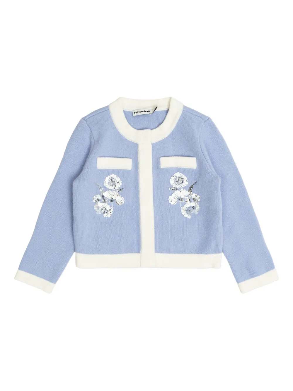 Кардиган, украшенный пайетками Self-Portrait Kids, синий
Кардиган, украшенный пайетками Self-Portrait Kids, синий