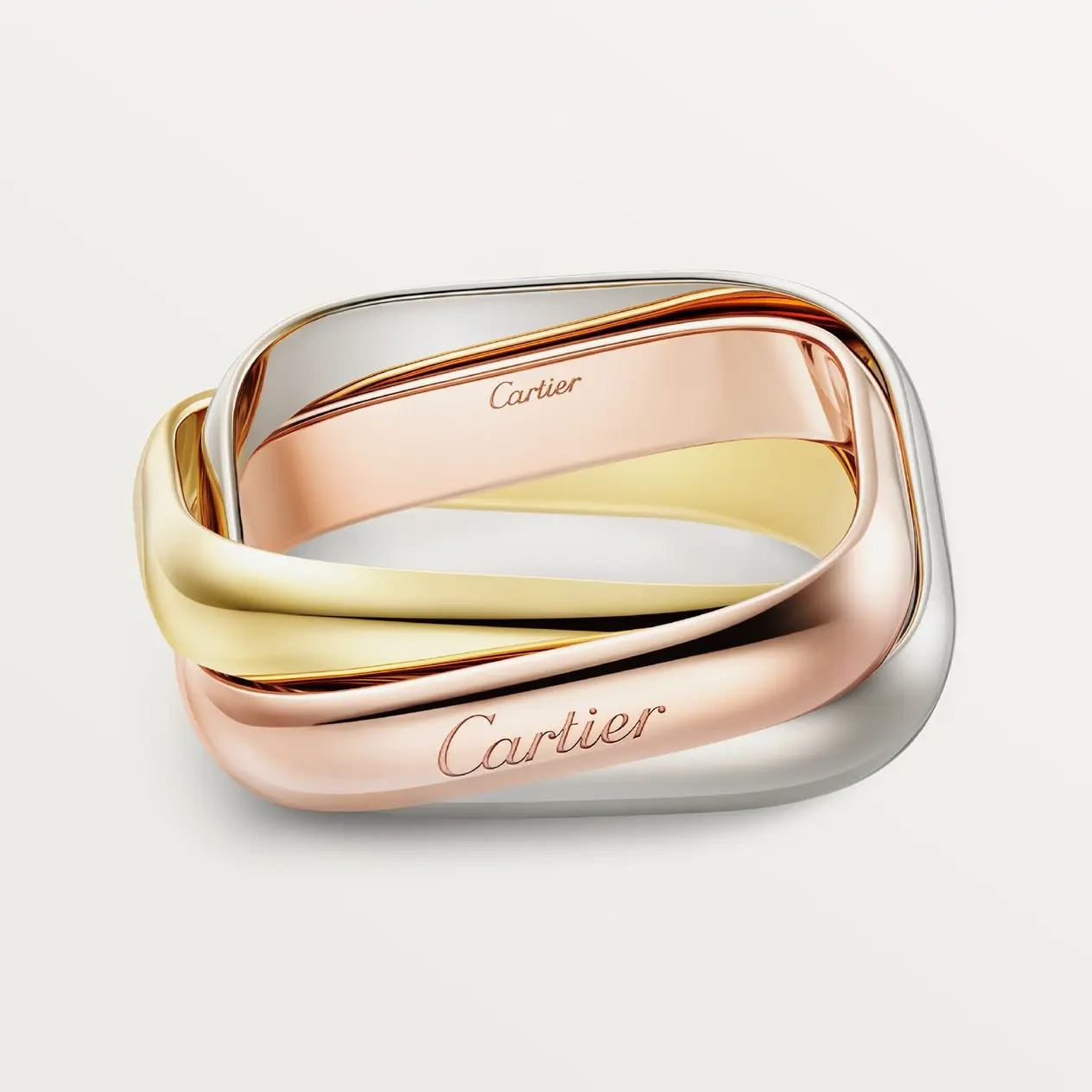 Кольцо Cartier Trinity Cushion Medium, белое золото/розовое золото/желтое золото
Кольцо Cartier Trinity Cushion Medium, белое золото/розовое золото/желтое золото