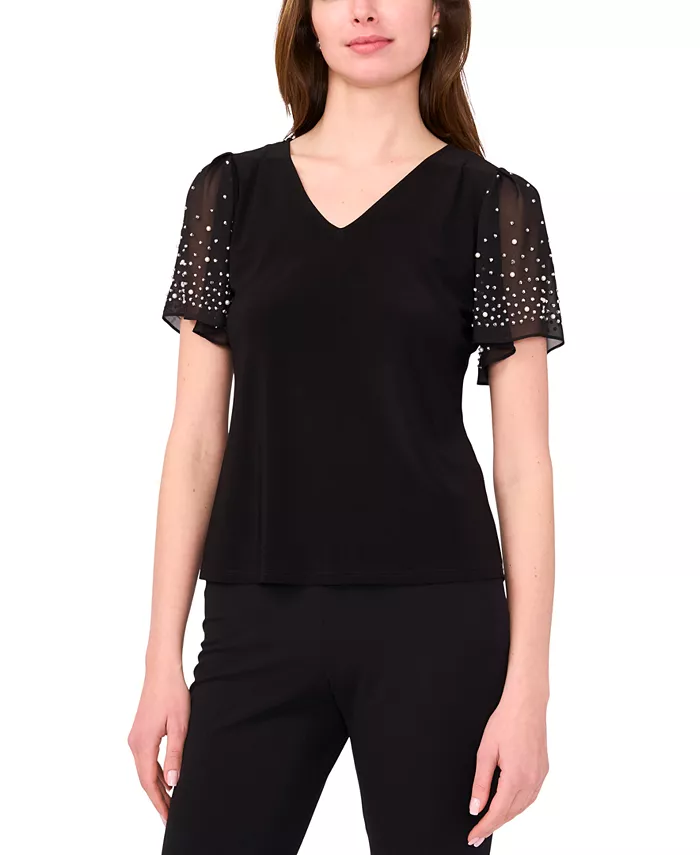 Вечерний топ с V-образным вырезом и коротким рукавом Petite Combo MSK, черный
Вечерний топ с V-образным вырезом и коротким рукавом Petite Combo MSK, черный