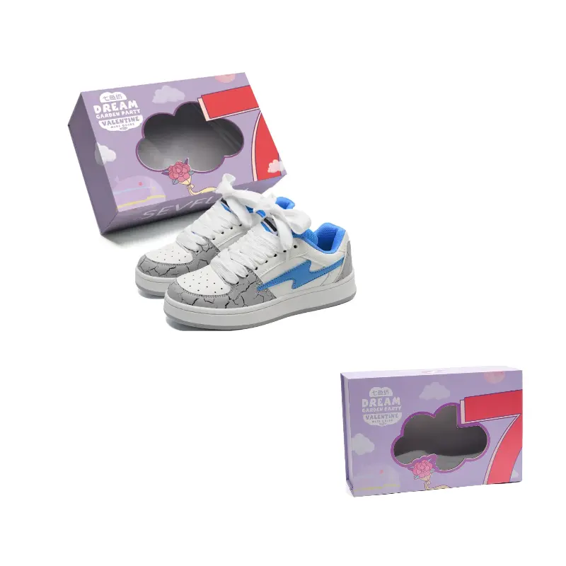 7 SEVFUN Износостойкие и легкие низкие скейтерские кроссовки унисекс в коробке - белый серый синий, цвет White Gray Blue
7 SEVFUN Износостойкие и легкие низкие скейтерские кроссовки унисекс в коробке - белый серый синий, цвет White Gray Blue