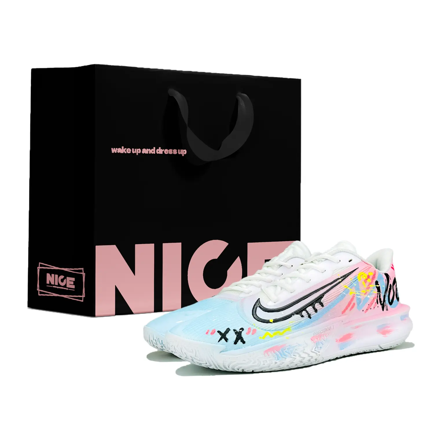 Nike Баскетбольные кроссовки Precision 7 с противоскользящей подошвой, износостойкие, мужские, сине-розовые
Nike Баскетбольные кроссовки Precision 7 с противоскользящей подошвой, износостойкие, мужские, сине-розовые