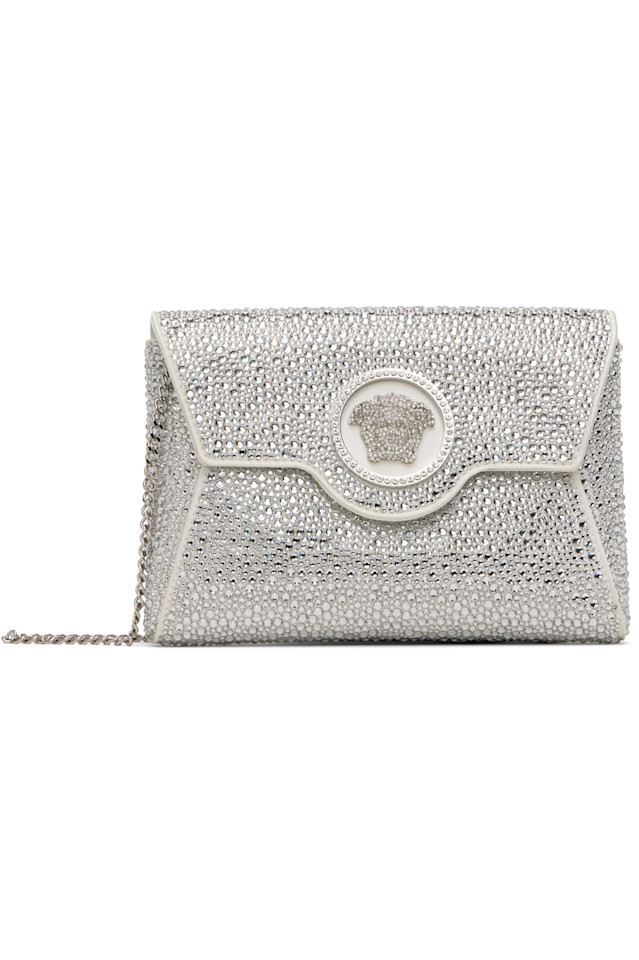 Клатч-конверт Crystal 'La Medusa' Versace, белый 
Клатч-конверт Crystal 'La Medusa' Versace, белый