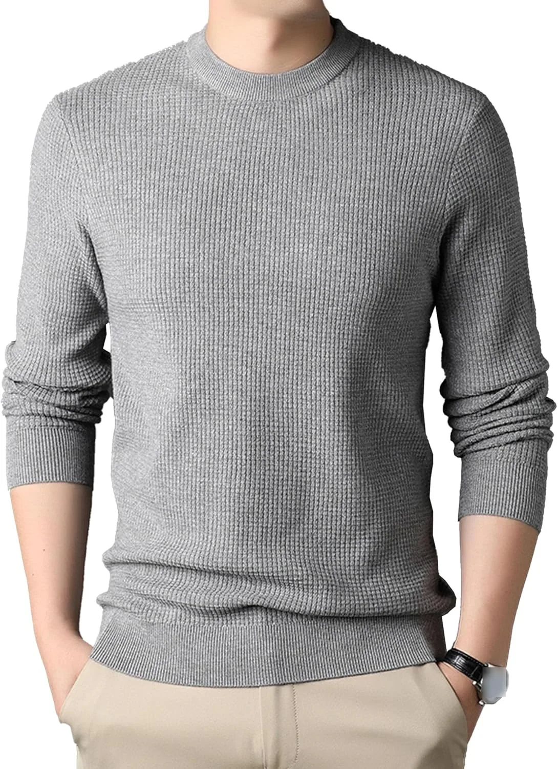 Мужской вязаный свитер с круглым вырезом Slim Fit Gsywaipei
Мужской вязаный свитер с круглым вырезом Slim Fit Gsywaipei