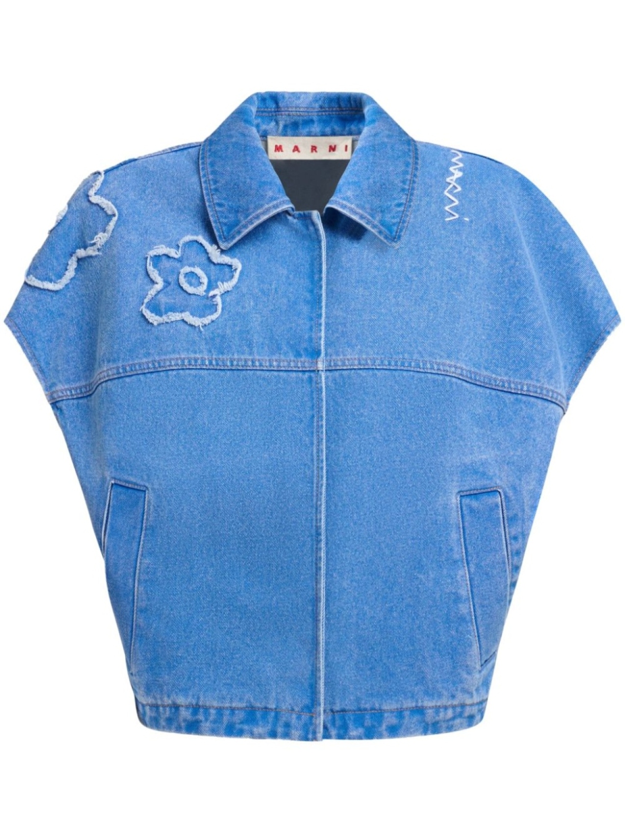 Marni куртка с короткими рукавами и вышивкой, синий
Marni куртка с короткими рукавами и вышивкой, синий