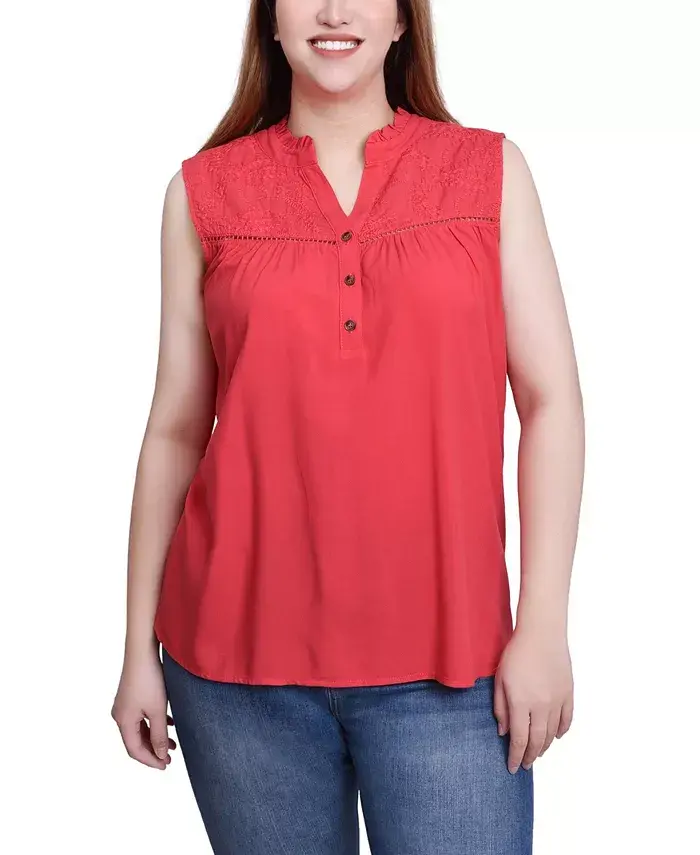 Миниатюрная блузка без рукавов с кокеткой NY Collection, красный
Миниатюрная блузка без рукавов с кокеткой NY Collection, красный